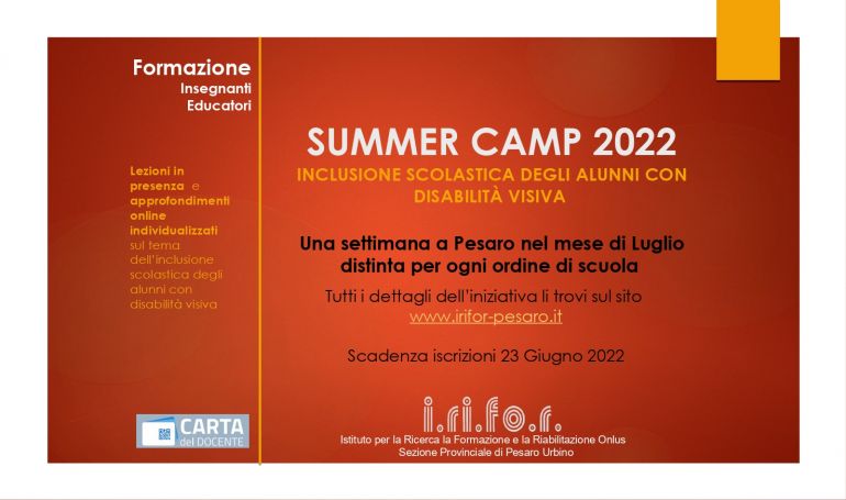 SUMMER CAMP 2022 - cod.id. S.O.F.I.A. 73653